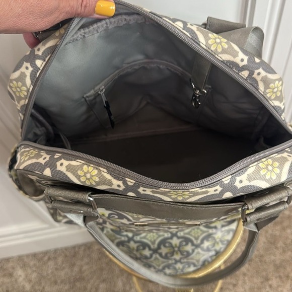 Petunia Pickle Bottom Gray and Yellow Tote Bag Backpack with Chic Design - Picture 8 of 14